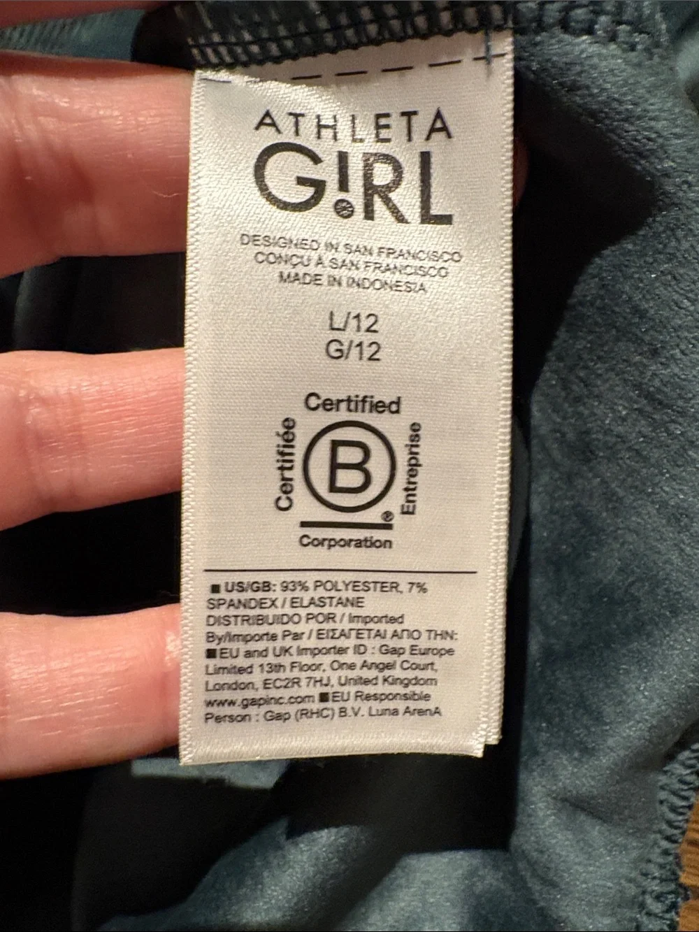 NWOT Athleta girl cozy rib crewneck in pine